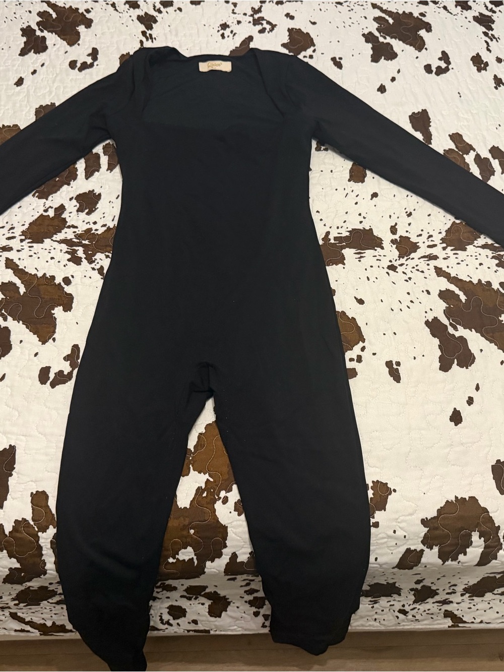 Women Black Long-Sleeve One-Piece jumpsuit